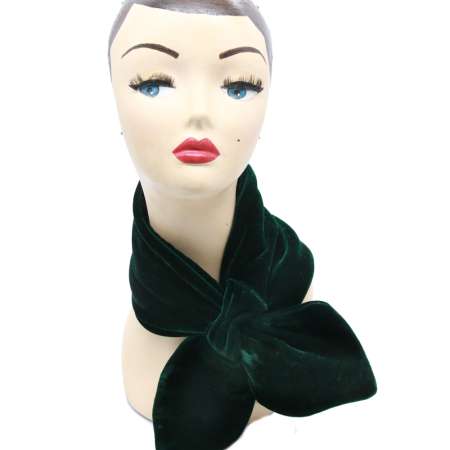 50er jahre schal samt dunkelgrün